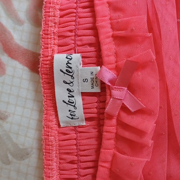 For Love & Lemons Neon Coral Vixen Swiss Dot Bralette Top ** SZ S - Picture 6 of 7
